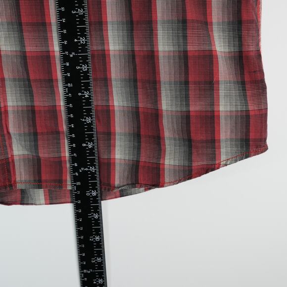 Parx Shirt Mens 42 CM Slim Buffalo Plaid Long Sleeve Button Up Red - Picture 10 of 11